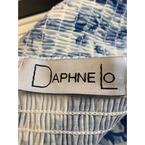 DaphineLo Women's Ruffle Dress Scoop Neck Sleeveless Floral White Size Large - Picture 6 of 9